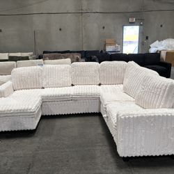 Rabbit Fur Sectional Couch