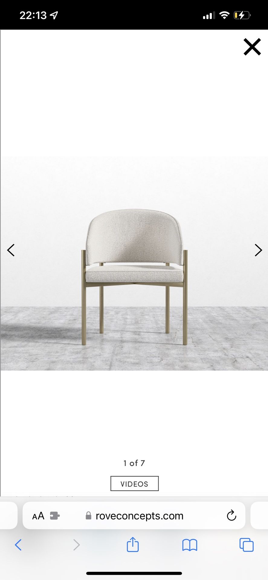 Brand New Rove Concepts Pearl Chatou Bouclé Chair