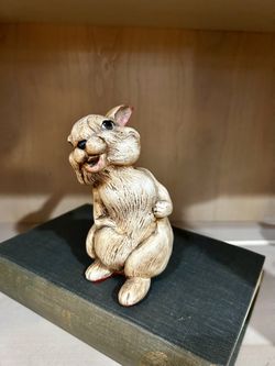 Vintage Hand-painted Ceramic Rabbit Figurine