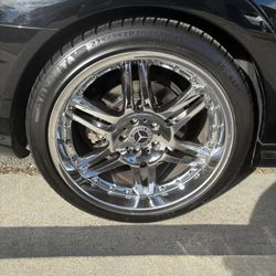 20s Rims Tires Staggered Chrome Benz 5x112