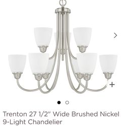Trenton 27 1/2" Wide Brushed Nickel 9-Light Chandelier