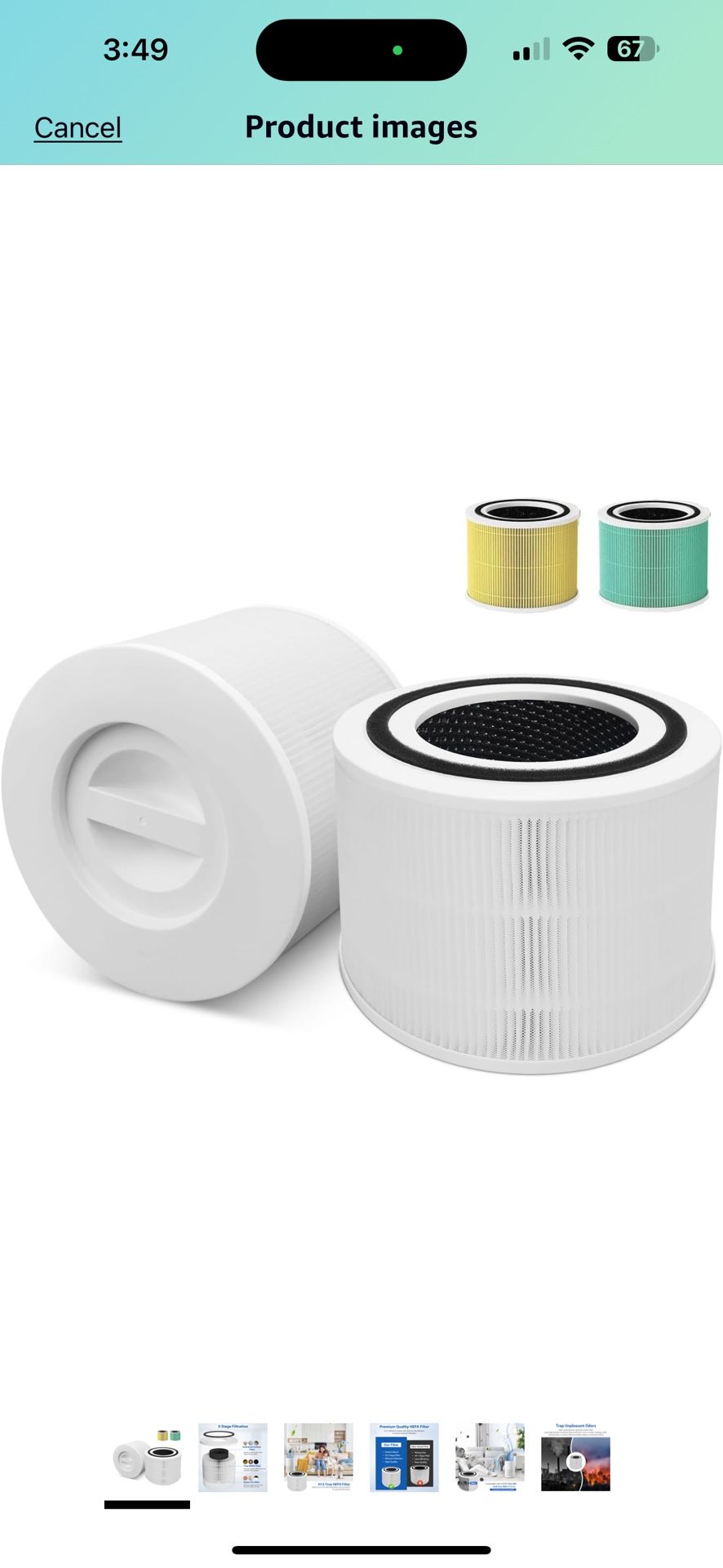Core 300 Replacement Filter for LEVOIT Core 300 and Core 300S Vortex Air Air Purifier, 3-in-1 H13 Grade True HEPA Filter Replacement 2 Pack,