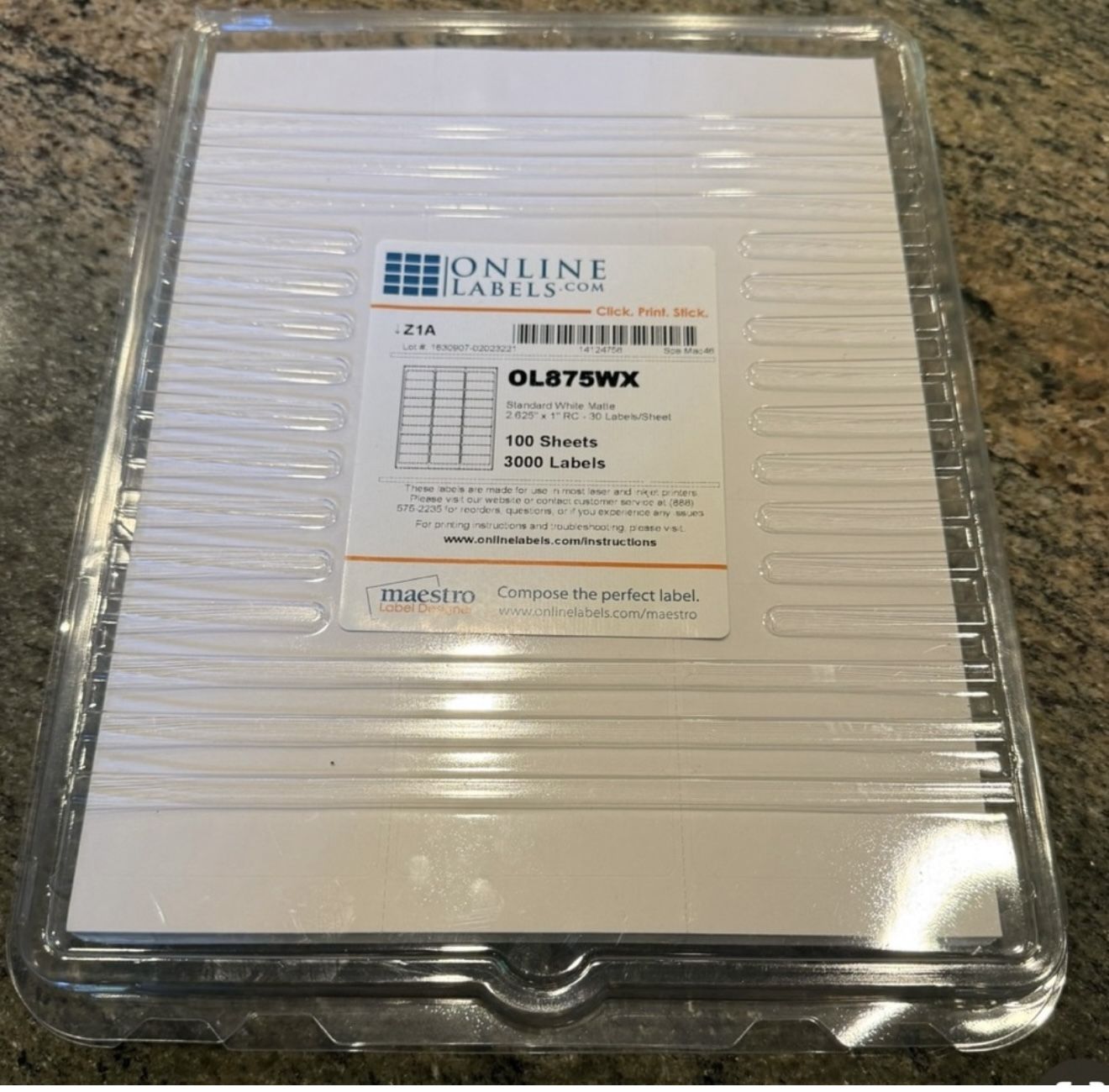 Address Labels - 1” x 2 625” White