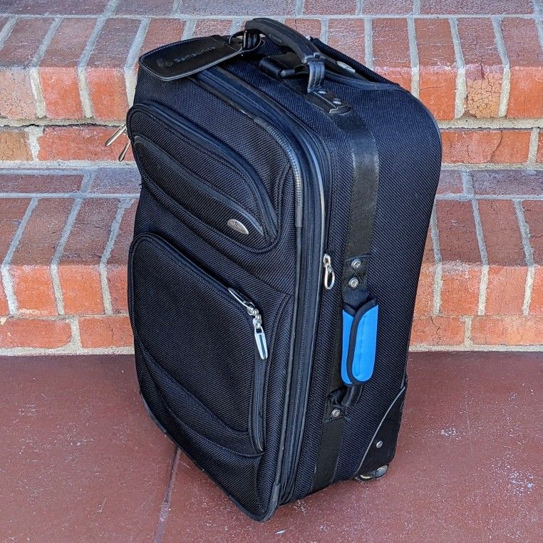 Samsonite 23" wheeled soft shell nylon canvas roller suitcase travel luggage with retractable handle