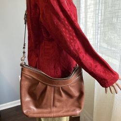 Vintage Coach Soho Hobo Bag, Pleated, Brown Leather, Excellent