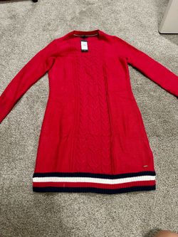 Tommy Hilfiger Red Knitted Dress – Size Medium ❤️