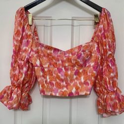 Amanda Uprichard Antoinette Top In Rosato Size M