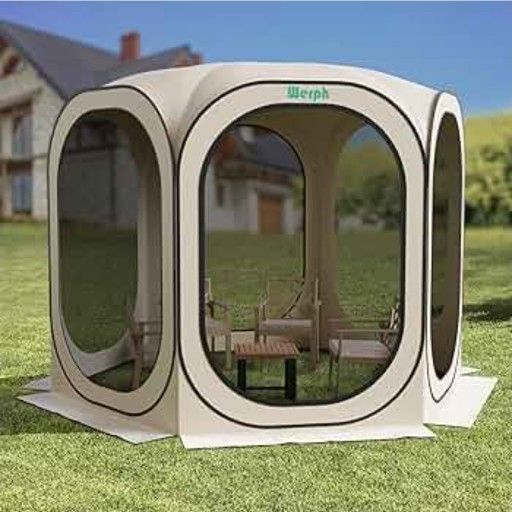 Screen Tent Pop-Up, Portable Tent Canopy with Mesh Mosquito Net, Screen House Room Canopy Shade Screen Tent 10x 10 FT with Carry Bag for Patio, Backya