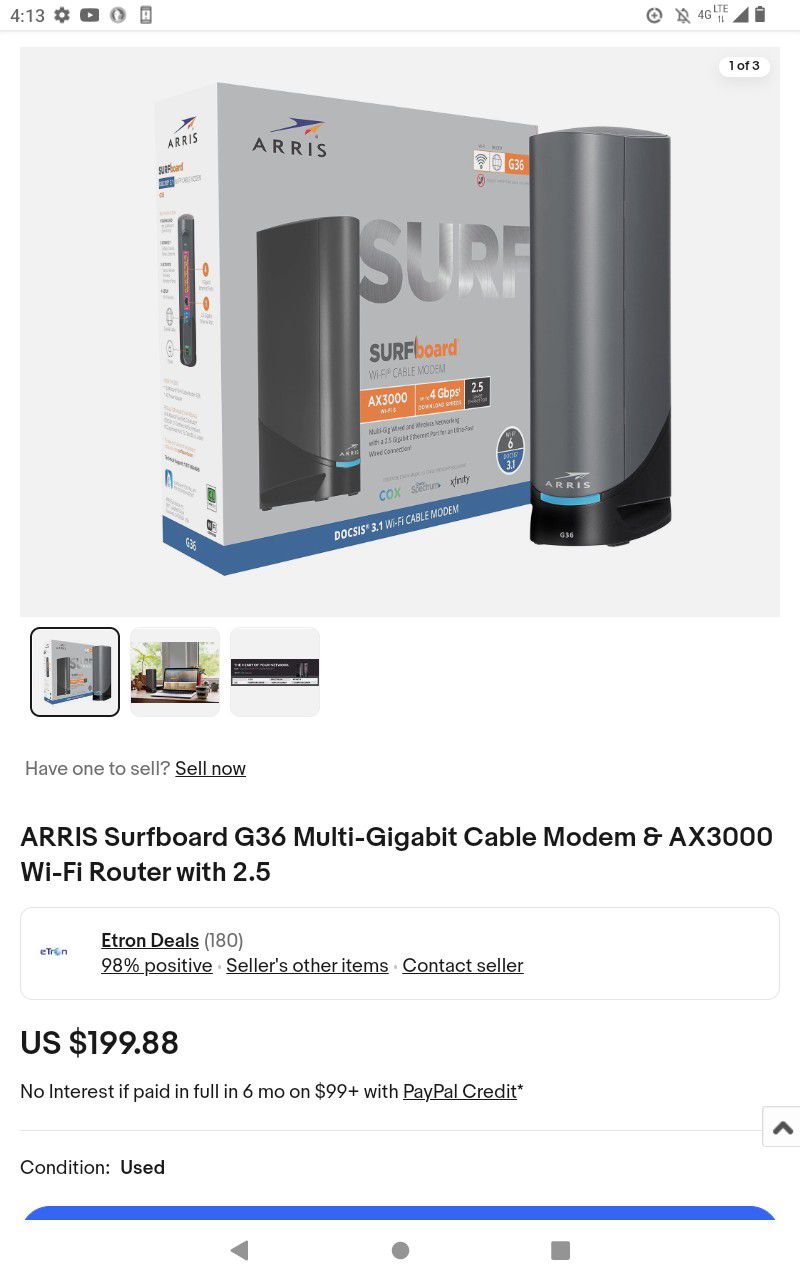 Wi fi Cable modem by Arris 
