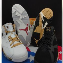 Exclusive Golden  Double Pack Jordan Olympic 6, And 7