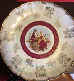 Fruit/cake plate plus another big plate, preowned excellent condition
