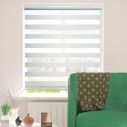 ShadesU Custom Size Zebra Blind Roller Shades Privacy Light Filtering Shades (Non Cordless) (Maxium Height 72inch) (White Color)(Width 77 inch) W 77in