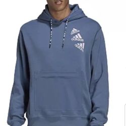 ADIDAS ESSENTIALS BRAND LOVE FLEECE PULLOVER UNISEX HOODIE SWEATER SIZE MEDIUM WONDER STEEL BLUE BRAND NEW WITH TAGS CHECK OUT MY OFFERS. 