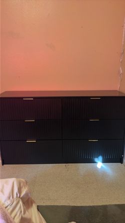 Dark Wood 6-Drawer Double Dresser