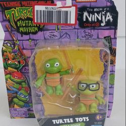 Teenage Mutant Ninja Turtles "Mutant Mayhem" The Making of The Ninja Turtles - Tots Leo & Donnie - New  - 