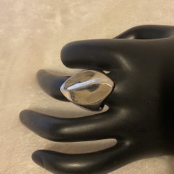 Solid SilverTone Ring..Size 8
