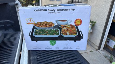 Brand New Chefman Family-Sized Glass Top Warming Tray – $30