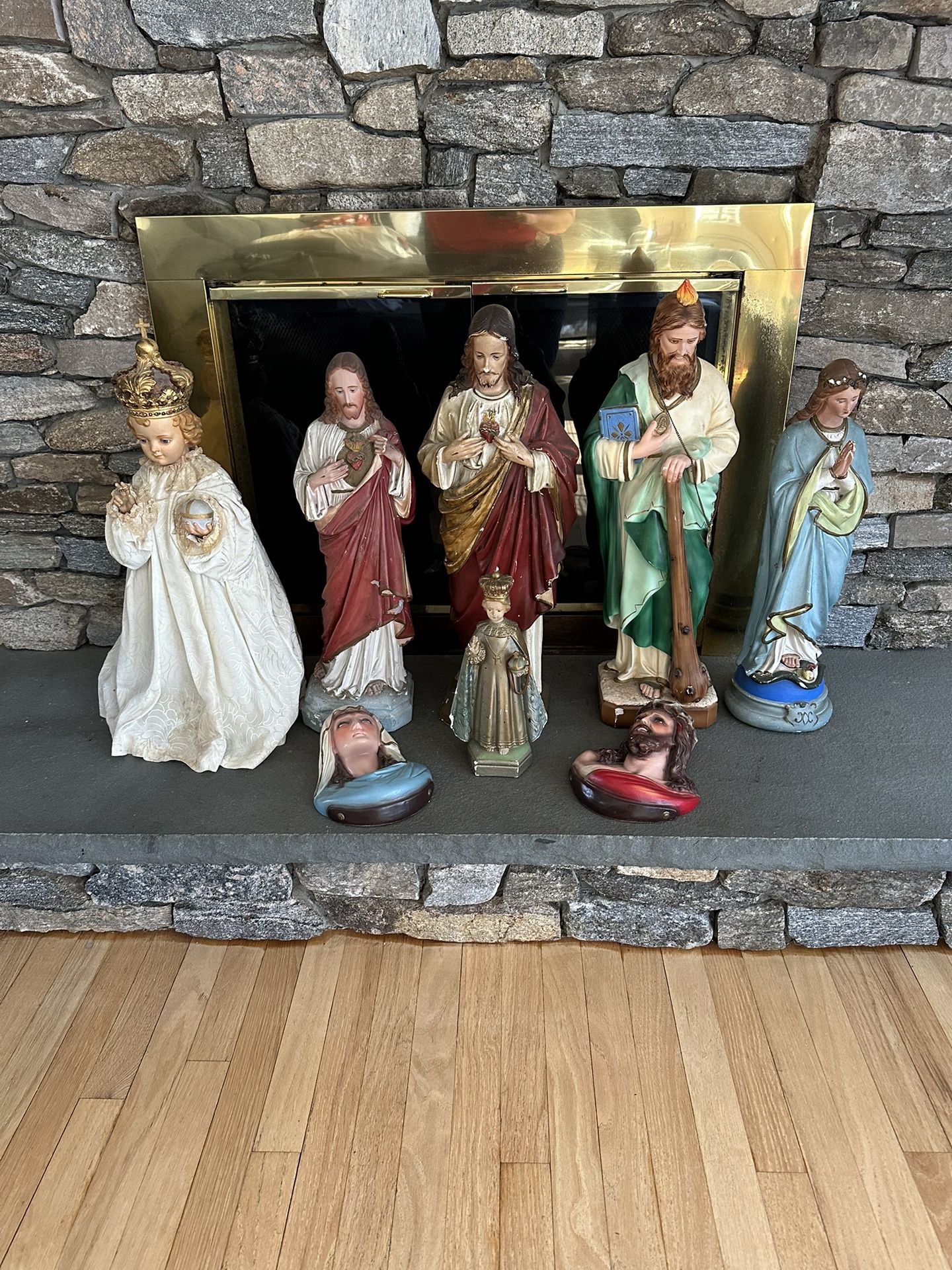 Vintage Large Catholic Statues largest one is 2ft 2 Inches 