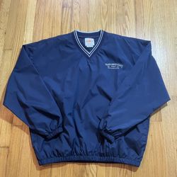 Vintage HARD ROCK CAFE PHILADELPIA PULL OVER V NECK Jacket WINDBREAKER Size XL