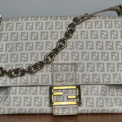 Fendi Zucchino Spalmati Forever Mama Baguette Crema Ecru limited edition 