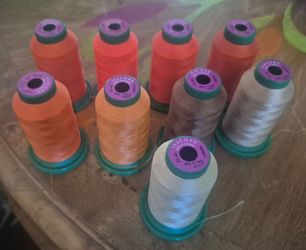 Lot of 9 Ackermann  isacord thread for quilting etc from panorama city
