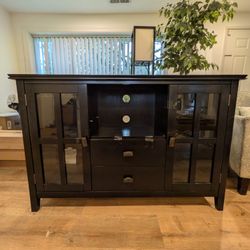 Beautiful Entertainment Unit - Black, Solid Wood