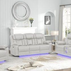 NEW ARRIVAL💎3Pc Recliner Living Room Set Ice Color🧊