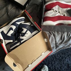 Cherry 11s - 11 / Navy Dunks - 6 1/2