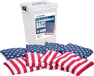 Triumph Slick-n-Stick Cornhole Bags, Blue and Red Patriotic