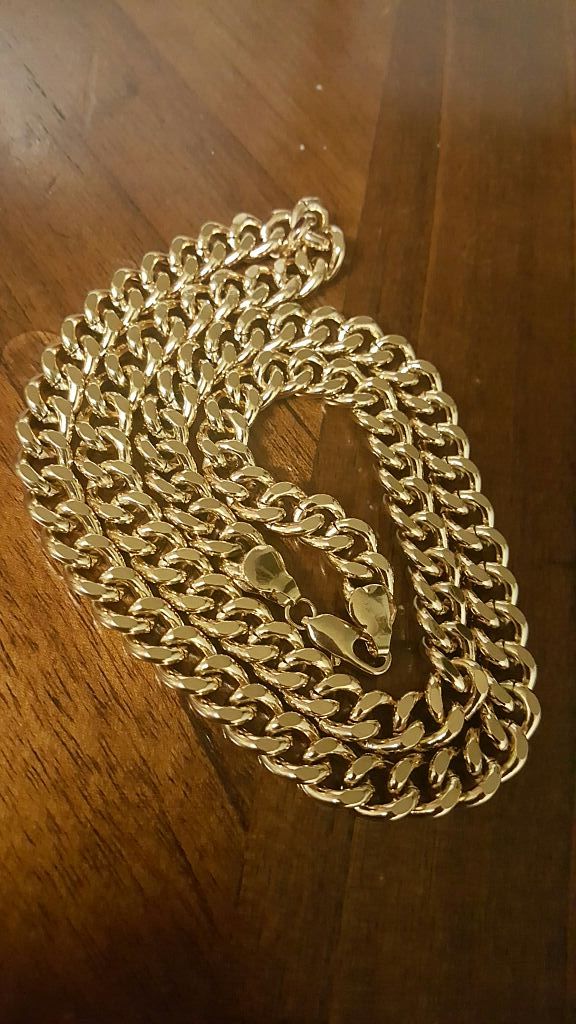 3.5 oz 18k gold plated Men heavy thick chain