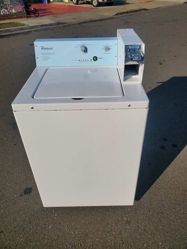 Clean Newer Whirlpool Commercial Coin Operated Washer. With Warranty Local Delivery