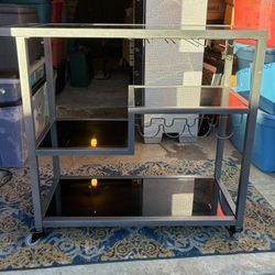 Glass Rolling Bar Cart (3-Tier)