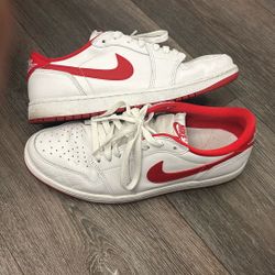 Jordan 1 Low Og White And Red Size 11