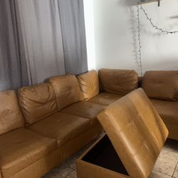 Brown Sectional Fashioned Couch 