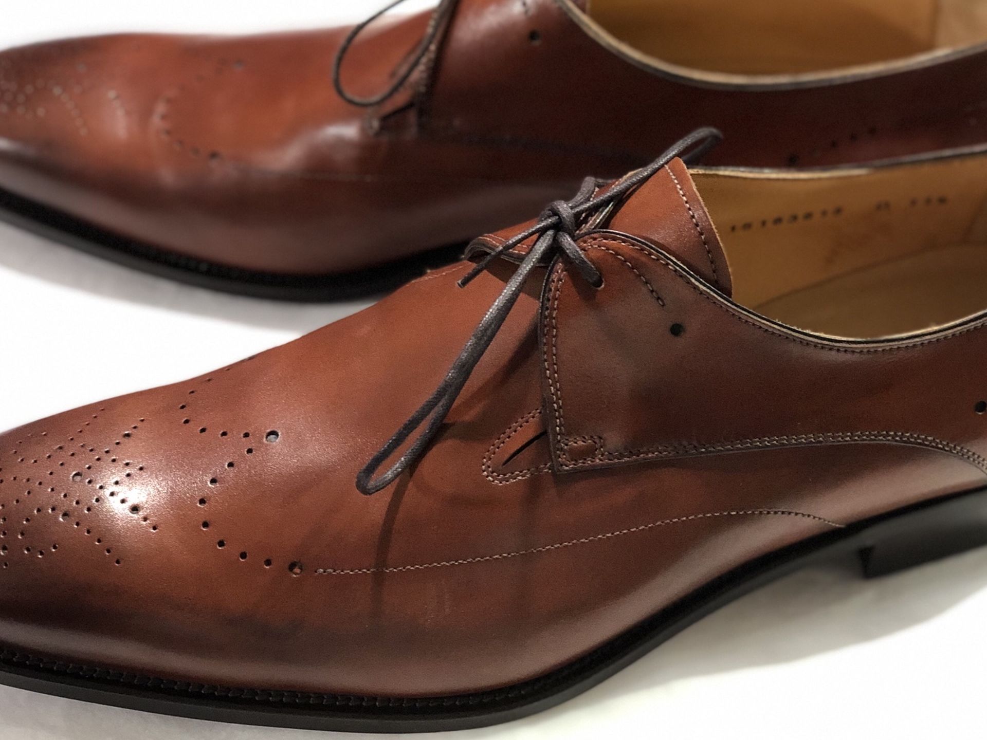 SANTONI MEN DERBY LACE UP SHOES SIZE: 11.5 Santoni