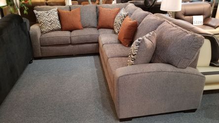 Brand New Gray Chenille L-Shaped Sectional Sofa