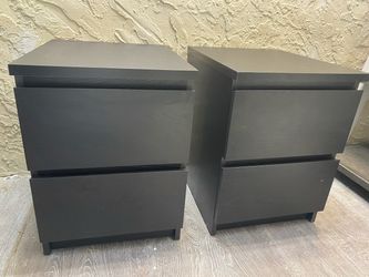 Pair of Black-Dark Brown 2-drawer Nightstands - Local Delivery Available for a Fee - See My Items 😎