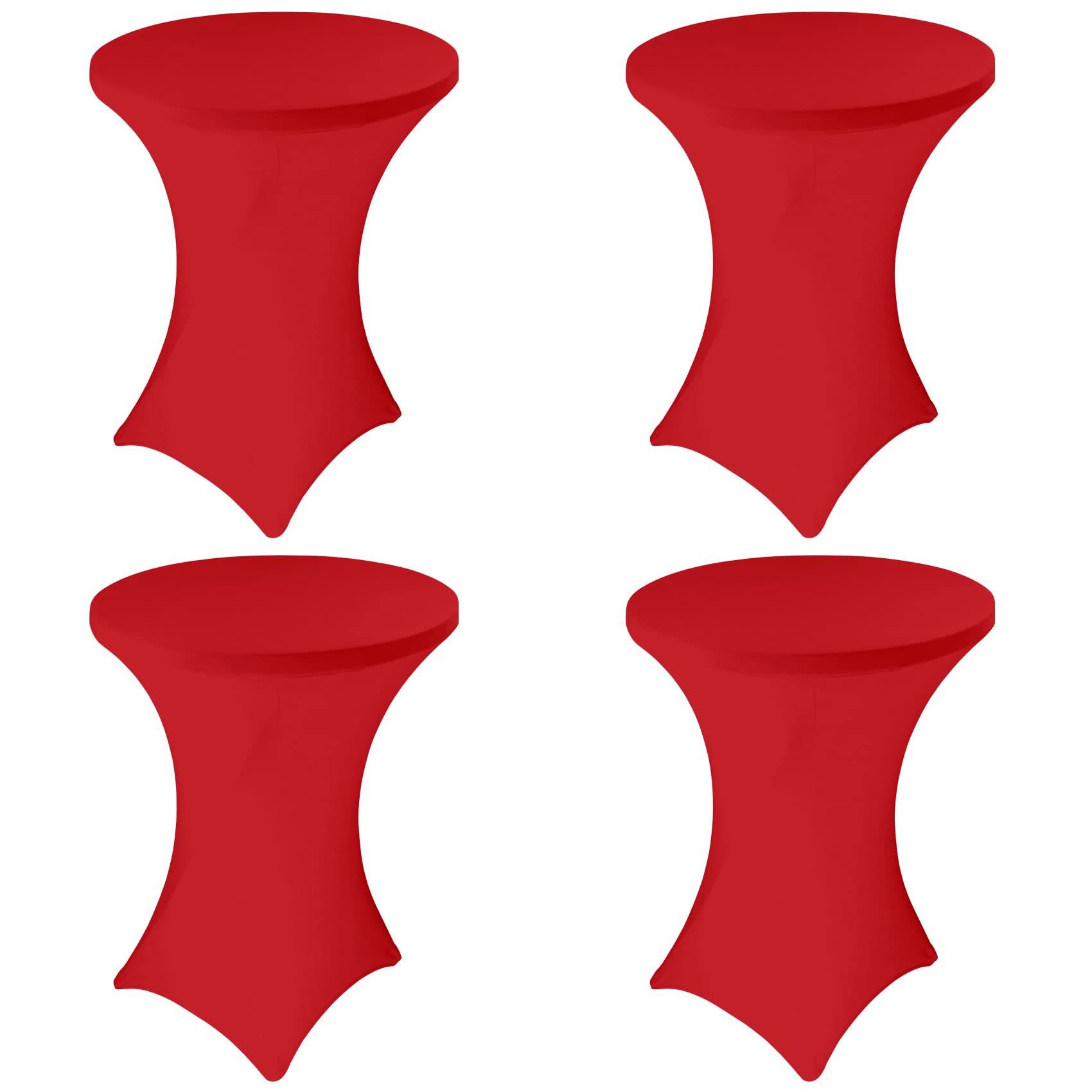 4 Pack Spandex Stretch Tablecloth - 32x43 Inch Square Corners, Fitted High Top Table Cloth For Cocktail, Bar, Weddings, Birthday, Banquet, Outdoor Par