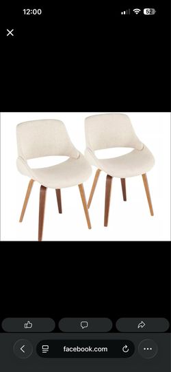 Set of 2 Fabrico Mid - Century Modern Dining/Accent Chairs