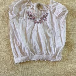 Embroidery Designed Flower Little Shirt 