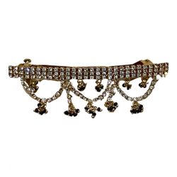 Black and Gold Crystal Dangling Beaded Hair Pin