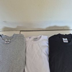 PRO CLUB WHITE 6 PC BLACK 6PC GARY 6 PC ( TOTAL 18 PC ) MEN"S  COTTON SHORT SLEEVE T SHIRT SIZE L TALL