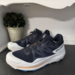 Salomon Trail Shoes Mens sz 14 Blue Pulsar Hiking Running Sneakers Lace Up