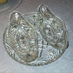 lot of 3 Prescut clear star pattern anchor hocking