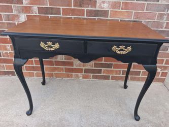 Lovely Vintage Writing Desk 2 Dovetailed Drawers Queen  Anne Style .