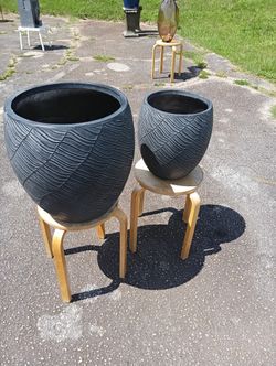 Smokey Black Planter Set