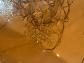 Six LED  icicle lights with the snowflakes