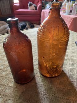 Vintage bleach-Clorox brown glass bottles