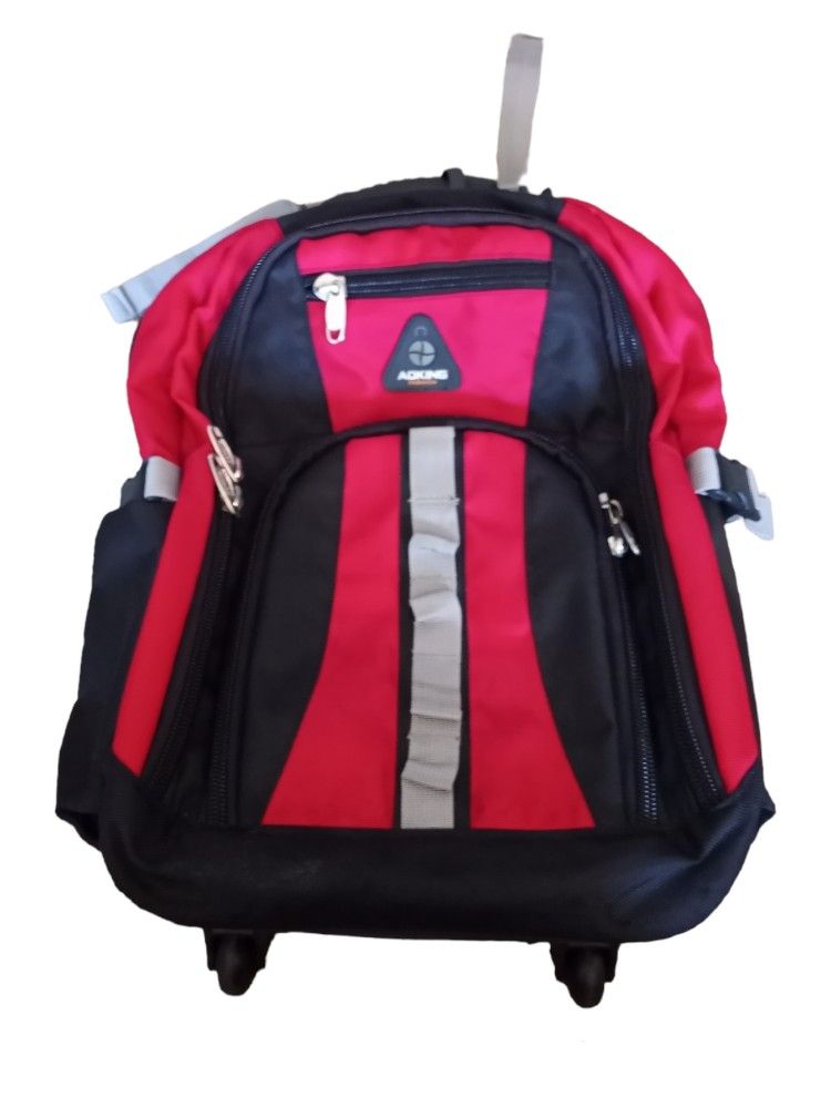 Aoking Water Resistant Rolling Wheeled Backpack 