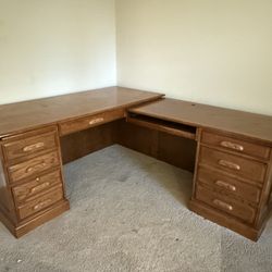Solid Oak Computer Desk
